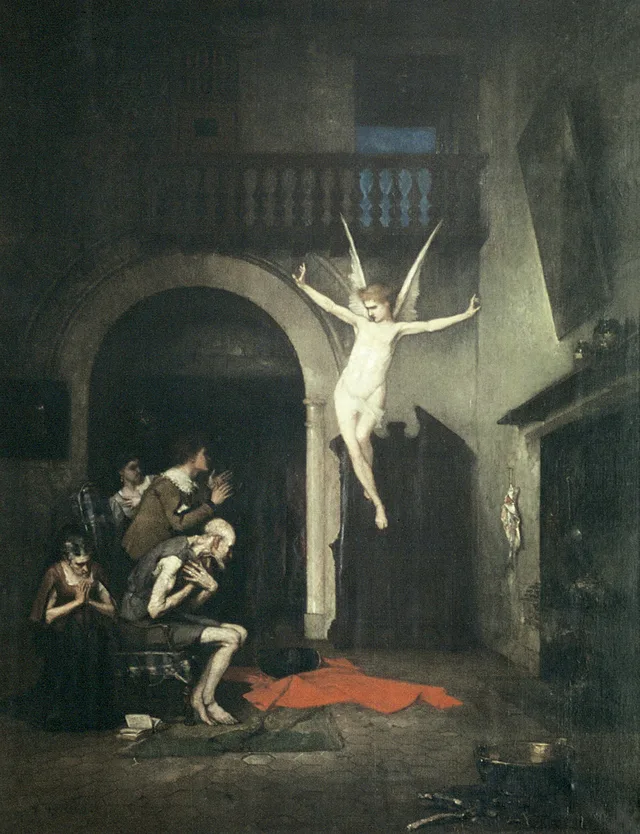 Aparição do anjo à família de Tobias, Ignacio Merino