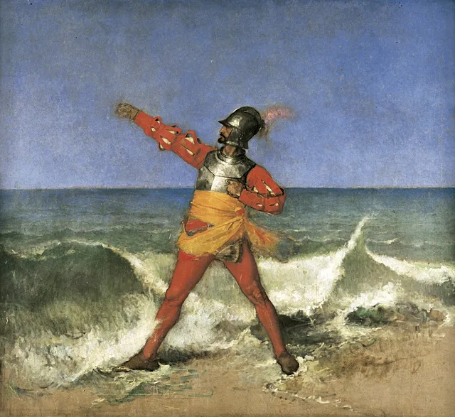 Pizarro tomando posse do Pacífico em nome dos reis da Espanha, Ignacio Merino