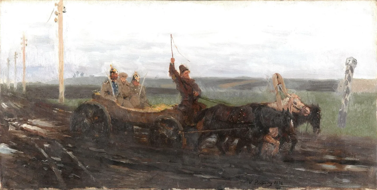 Bajo escolta, por un camino embarrado, Ilya Répine