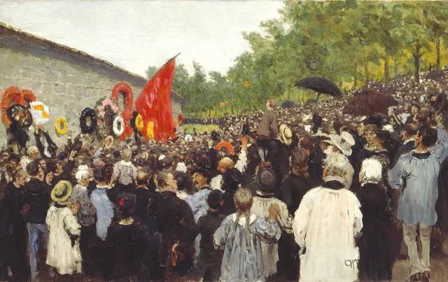 Annual Memorial Meeting at the Communards' Wall in Père Lachaise Cemetery, Paris, Ilya Répine