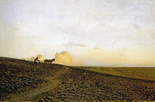 Evening on the Ploughed Field, Isaac Levitan