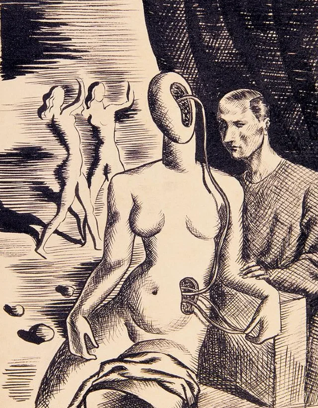 Trois femmes au stéthoscope, Ismael Nery