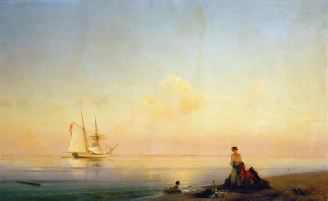 Rivage de la mer. Calme plat, Ivan Aïvazovski