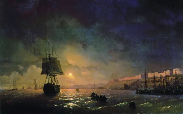 Vue d'Odessa par une nuit de lune, Ivan Aïvazovski