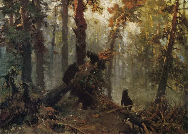 Morning in a Pine Forest. Sketch for the painting of the same name, Ivan Chichkine