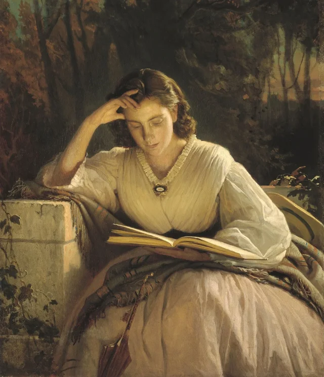 Lendo. Retrato de Sofia Kramskaia