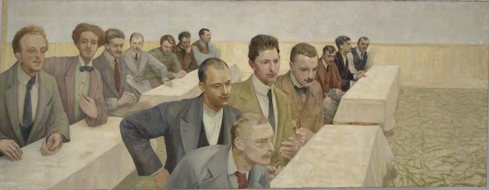 Grupo de hombres sentados a unas mesas, Jacek Malczewski