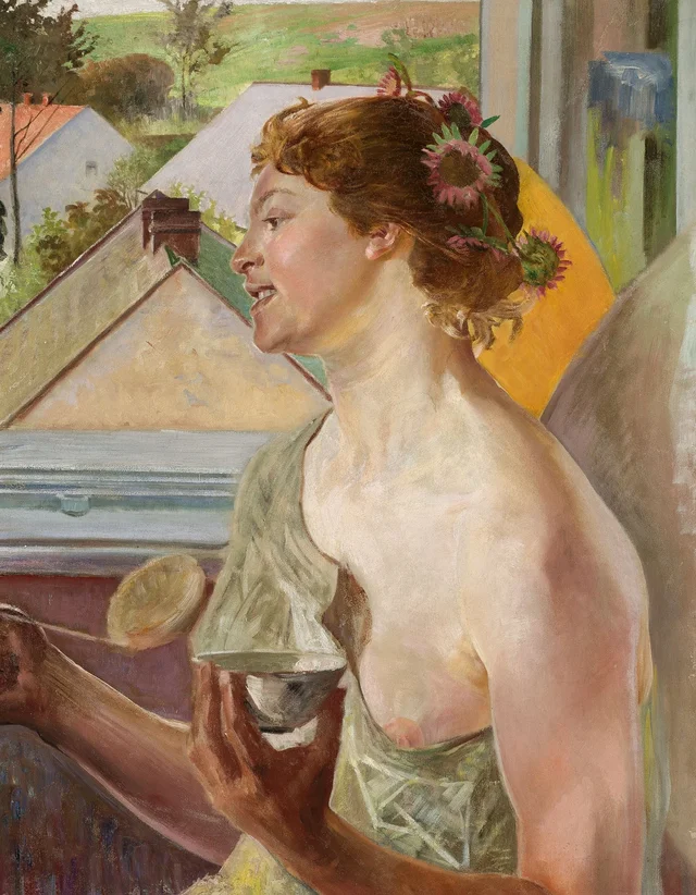 Pompas de jabón (Mujer con copa)