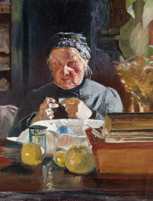 Femme à table, esquisse