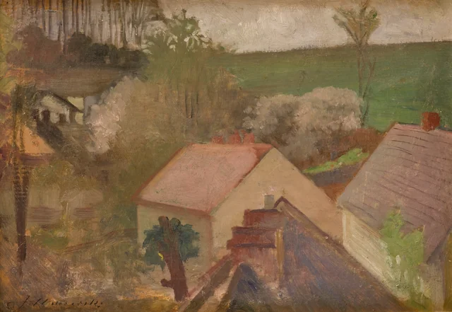 Paisagem de aldeia com casas