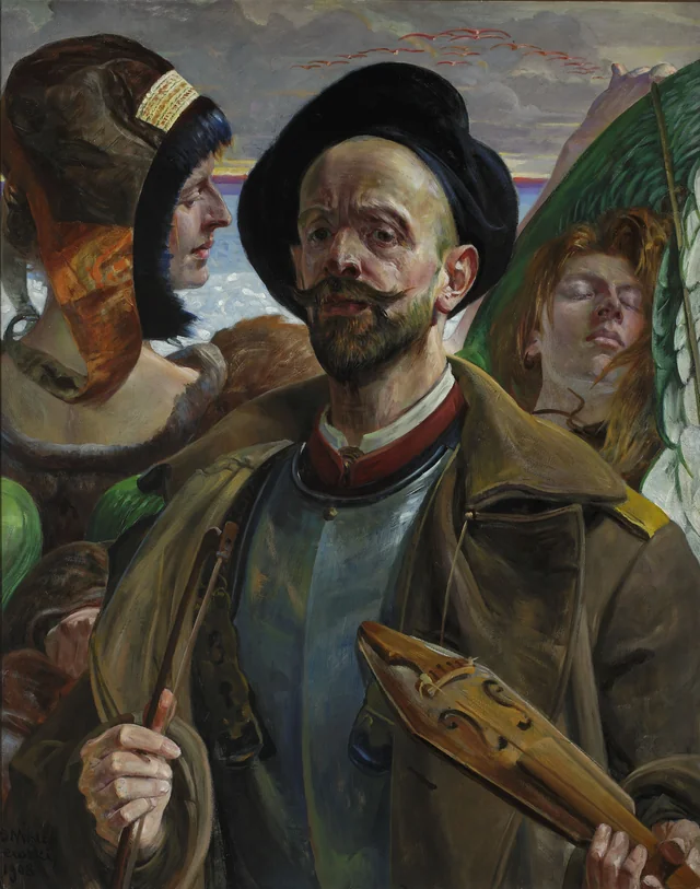 Sur une seule corde, autoportrait, Jacek Malczewski