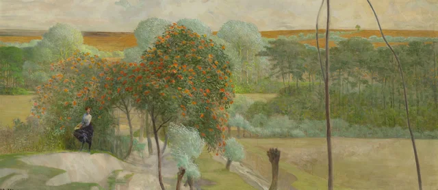 Paisaje con serbal, panel izquierdo del tríptico «Ve hacia los arroyos»