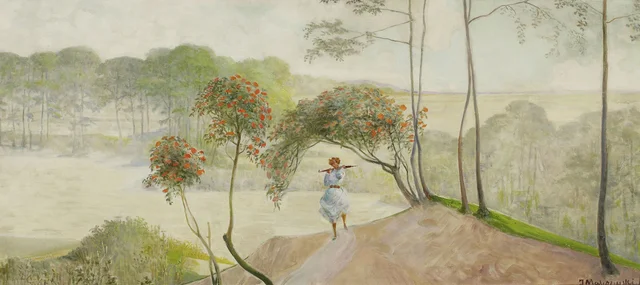 Paisaje con serbal, panel derecho del tríptico «Ve hacia los arroyos»