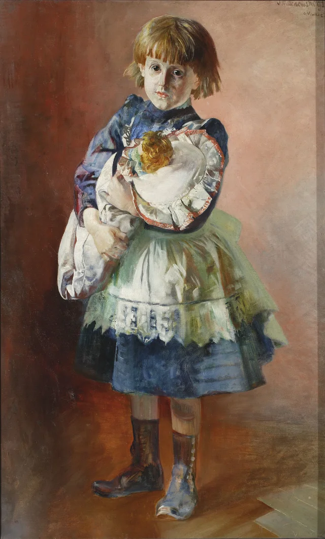 Portrait de Julia, la fille de l'artiste, avec une poupée, Jacek Malczewski