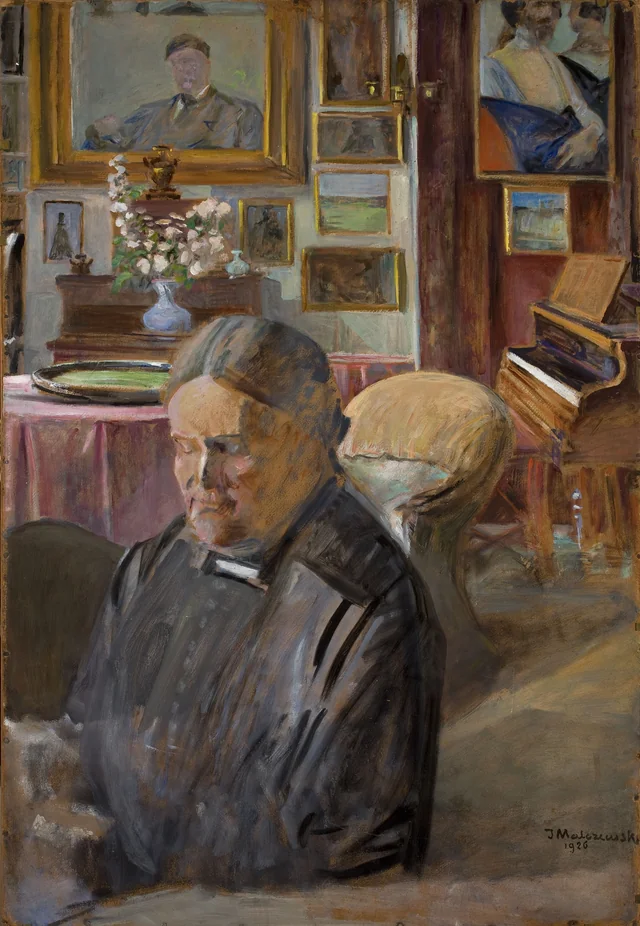 A irmã do artista, Helena, no interior, Jacek Malczewski