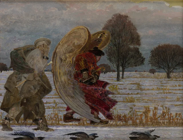Seguir o anjo (painel esquerdo do tríptico)