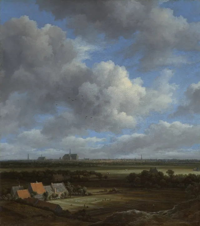 Vista de Haarlem a partir do noroeste, com os campos de branqueamento em primeiro plano, Jacob van Ruisdael