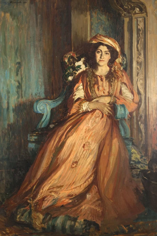 Portrait de Mabel Dodge à la Villa Curonia, à Florence