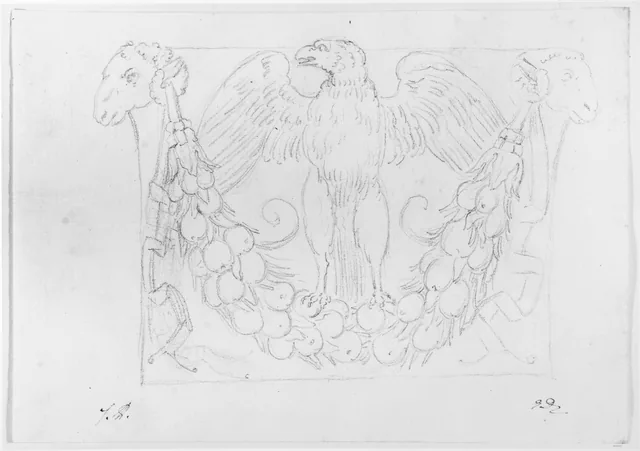 Heraldic eagle on a garland