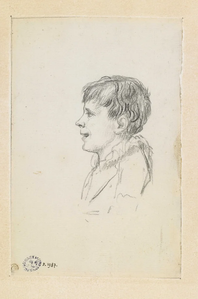 Child (young man?), bust-length, in profile to the left