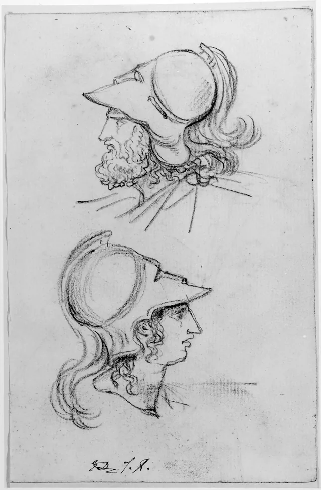 Studies of heads of ancient warriors
