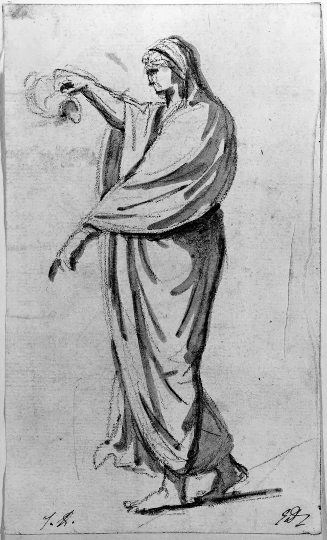 古代風衣装の立つ女性