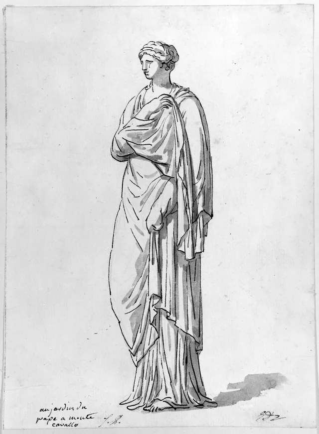 古代風衣装の立つ女性
