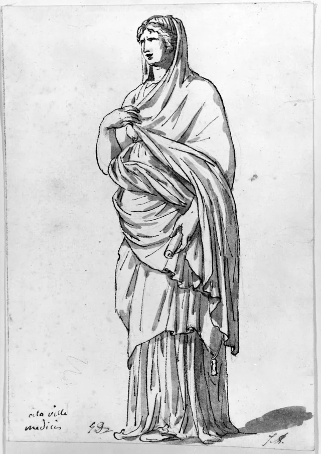 古代風衣装の立つ女性
