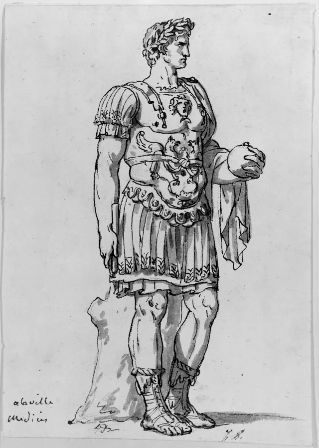 Laurel-crowned ancient warrior