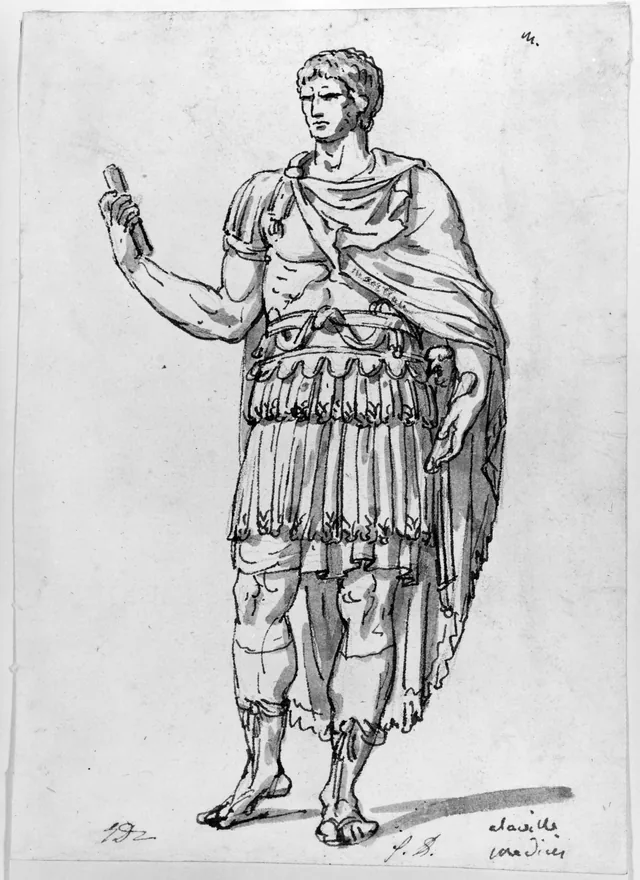 Standing ancient warrior