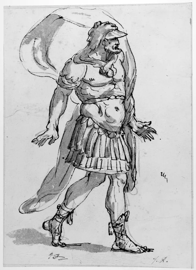 Ancient warrior walking
