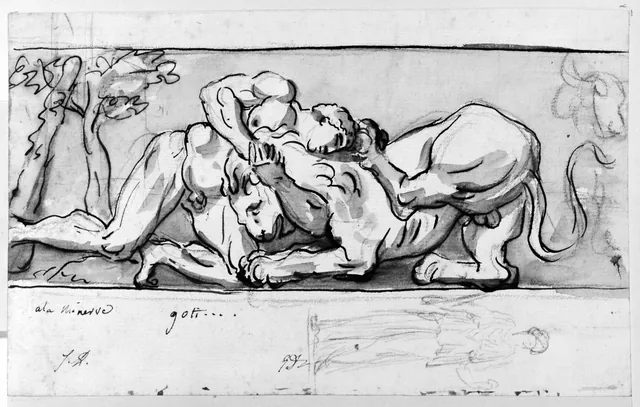 Hercules fighting the Nemean Lion