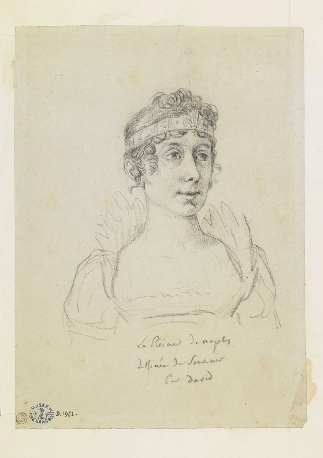 Julie Bonaparte, vue en buste, de trois-quarts à droite