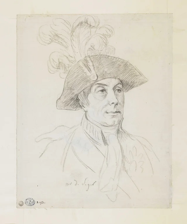 Count de Ségur, bust-length, three-quarter view to the right (recto), Jacques-Louis David