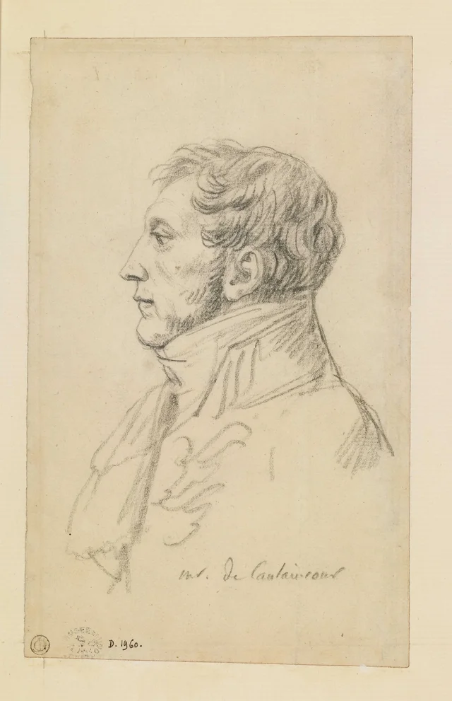Marquis de Caulaincourt, bust-length, in profile to the left, Jacques-Louis David