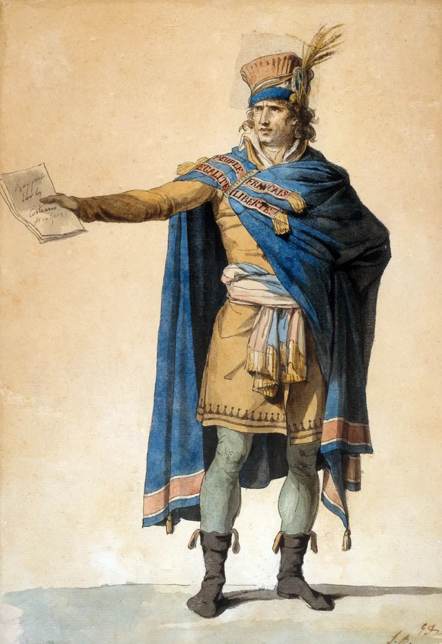 El representante del pueblo, proyecto de traje, Jacques-Louis David