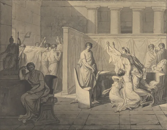 Los lictores devuelven a Bruto los cuerpos de sus hijos, Jacques-Louis David