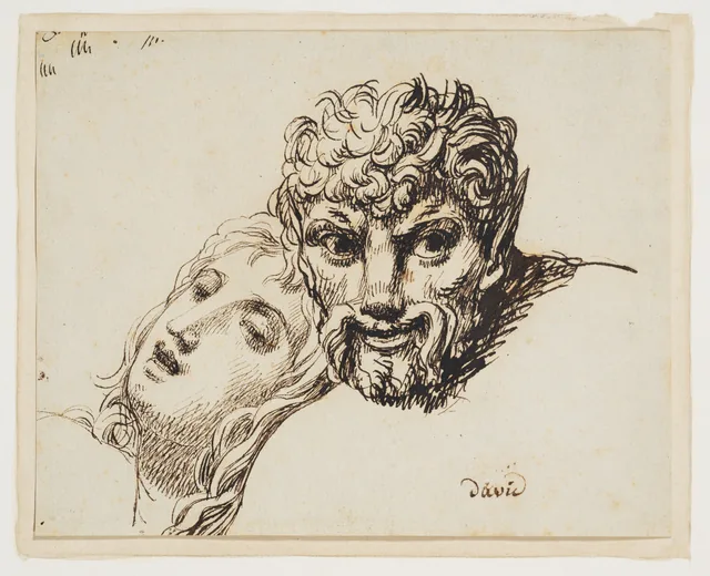 Heads of a faun and a reclining woman (Les têtes d'une jeune femme et d'un faune)
