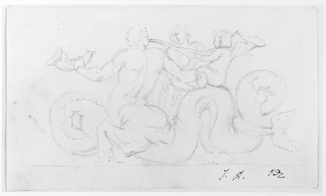 Sea monster and figures