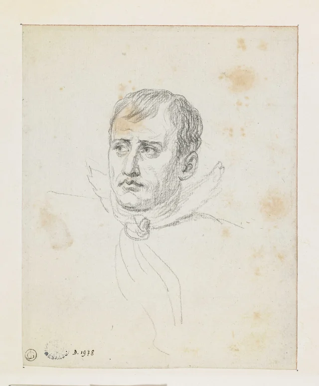 Napoleon, bust-length, three-quarter view to the left, with a high collar and cravat