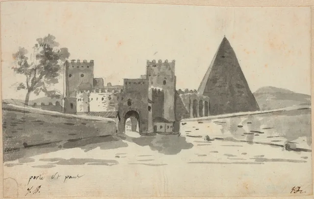 Porta San Paolo and the Pyramid of Cestius, Rome
