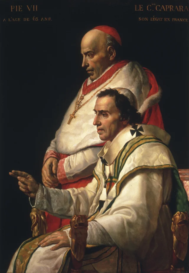 Retrato del papa Pío VII y el cardenal Caprara