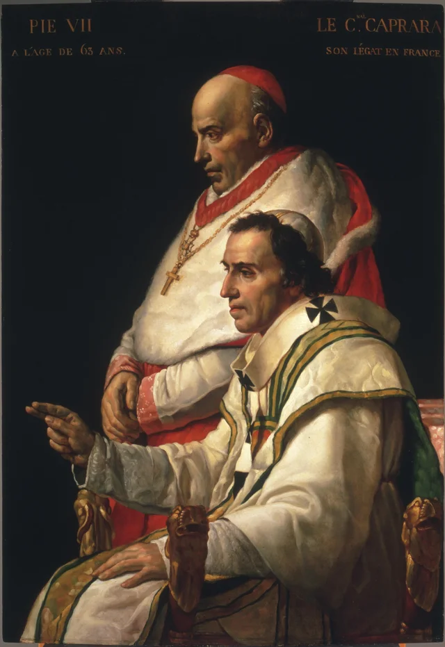 Portrait du pape Pie VII et le cardinal Caprara, Jacques-Louis David