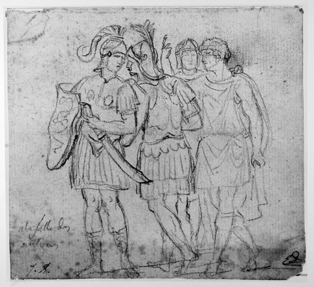 Quatre hommes en costume antique