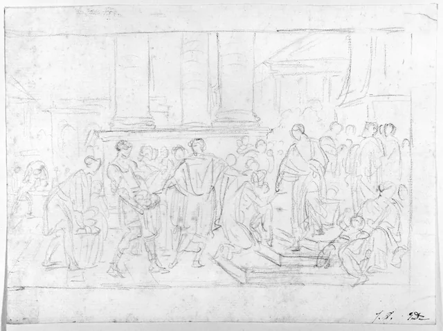 Classical votive scene