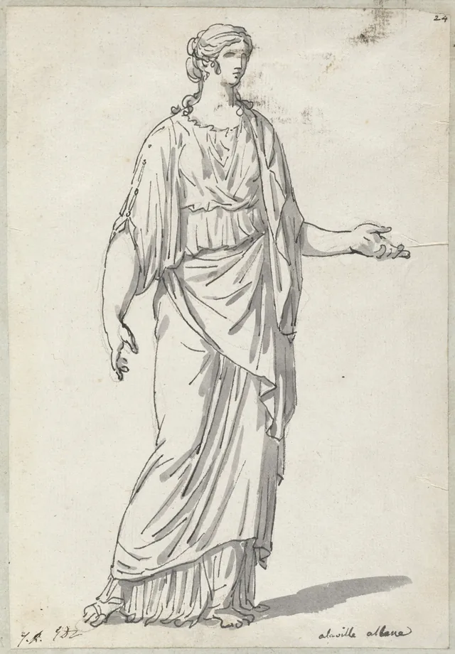 Classical Sculpture of a Woman with an Outstretched Arm