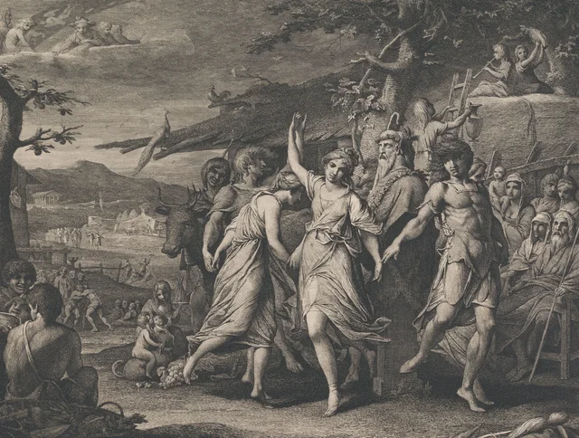 Uma festa da colheita grega (projetos para as paredes da Grande Sala da Society for the Encouragement of the Arts), James Barry