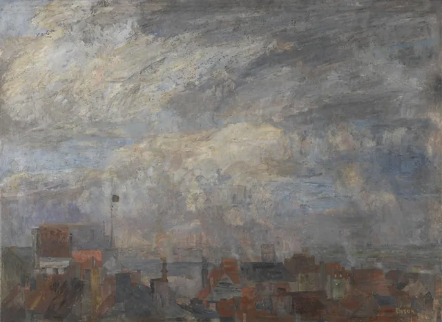 Gran vista sobre los tejados de Ostende, James Ensor