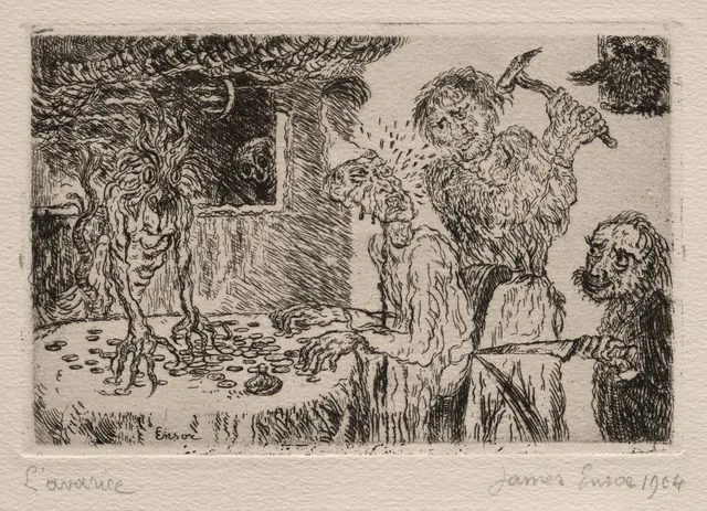 Os Sete Pecados capitais: a Avareza, James Ensor