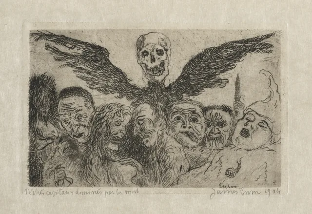 Os Sete Pecados capitais: página de rosto, James Ensor